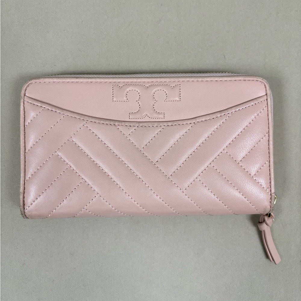 Tory Burch Alexa Zip Continental Leather Light Pink Wallet